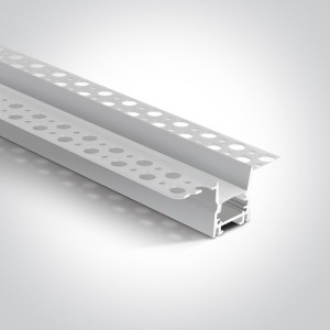  Profil LED Incastrat Trimless Rigips 2m 23mm Aluminiu cu Dispersor Opal si 2 Capete - 7903TR