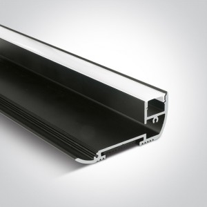  Profil LED Treapta Aparent 2m Aluminiu Negru cu Banda Anti-alunecare - 7920