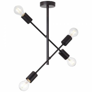 PLAFONIERA ELVERA 4 BECURI E27 BLACK