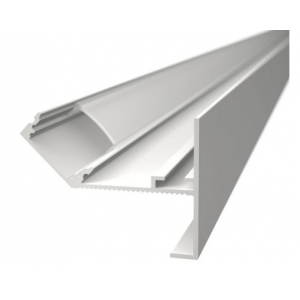  Profil LED Incastrat Trim Rigips 2m Aluminiu Alb cu Dispersor Opal 501W