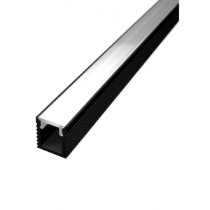  Profil Aparent Banda LED ULTRASLIM 8mm 2m Negru cu  Dispersor Opal LP601B