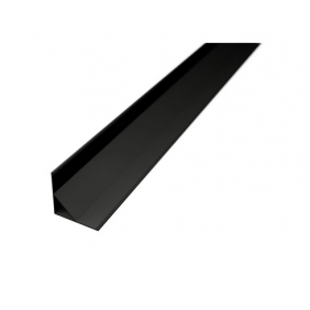 Profil LED Colt Aparent 2m 16x16mm Negru cu Dispersor Opal Alb 